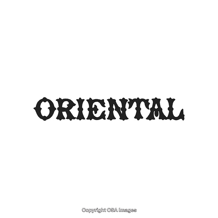 Decorative Oriental Typeface With Vintage Design Elements and Bold Letterform