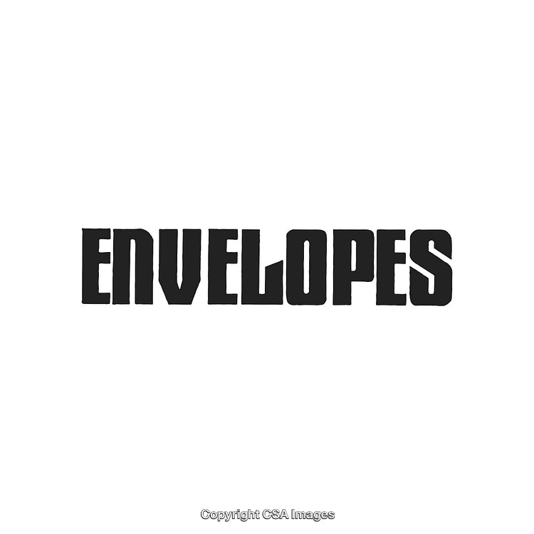 Bold Black Text Design Featuring the Word 'Envelopes' on White Background