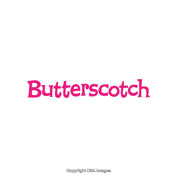 Bright Pink Butterscotch Text on White Background for Design Projects
