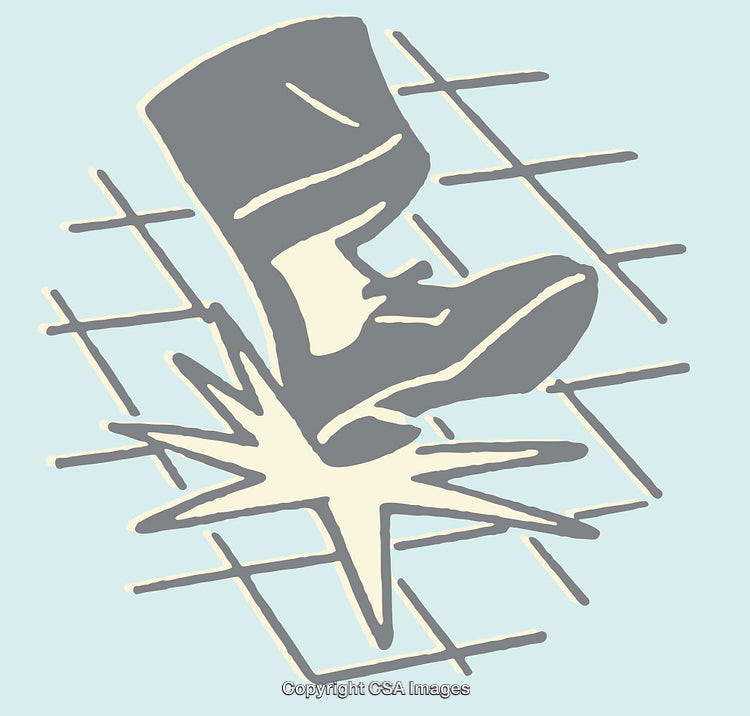 Illustration of a Foot Stepping on the Ground with an Impact