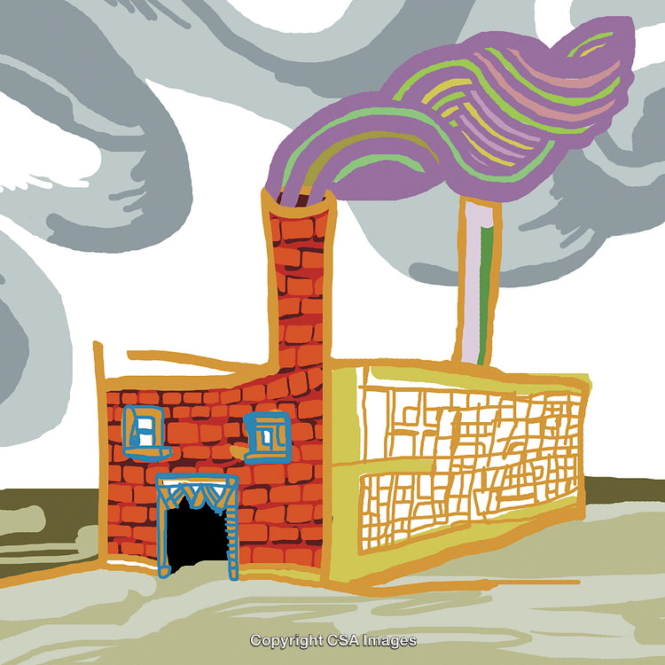 Factory with Smokestack