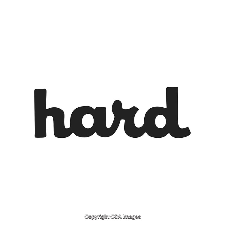 Bold Black Typography of the Word 'Hard' on a Clean White Background