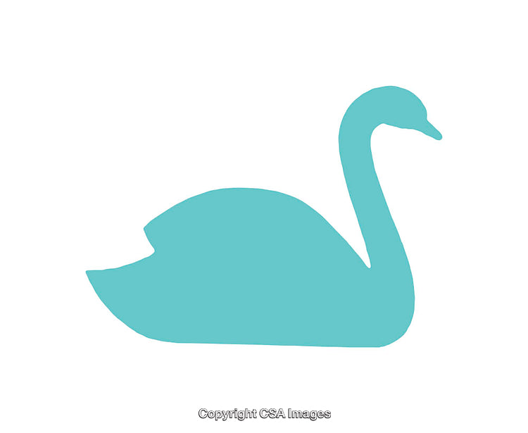 Minimalist Teal Swan Silhouette Icon on White Background