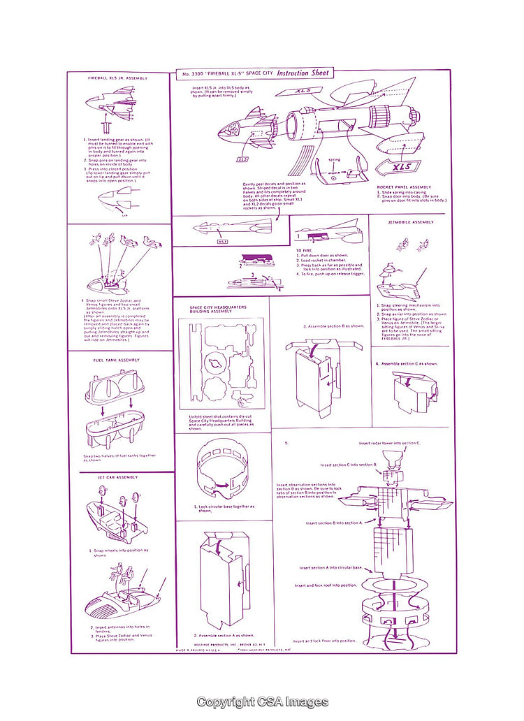 Detailed Instructional Diagram of Fireball XL5 Space City Assembly