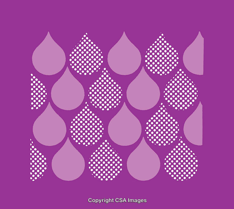 Purple Teardrop Pattern with Abstract Dot Design