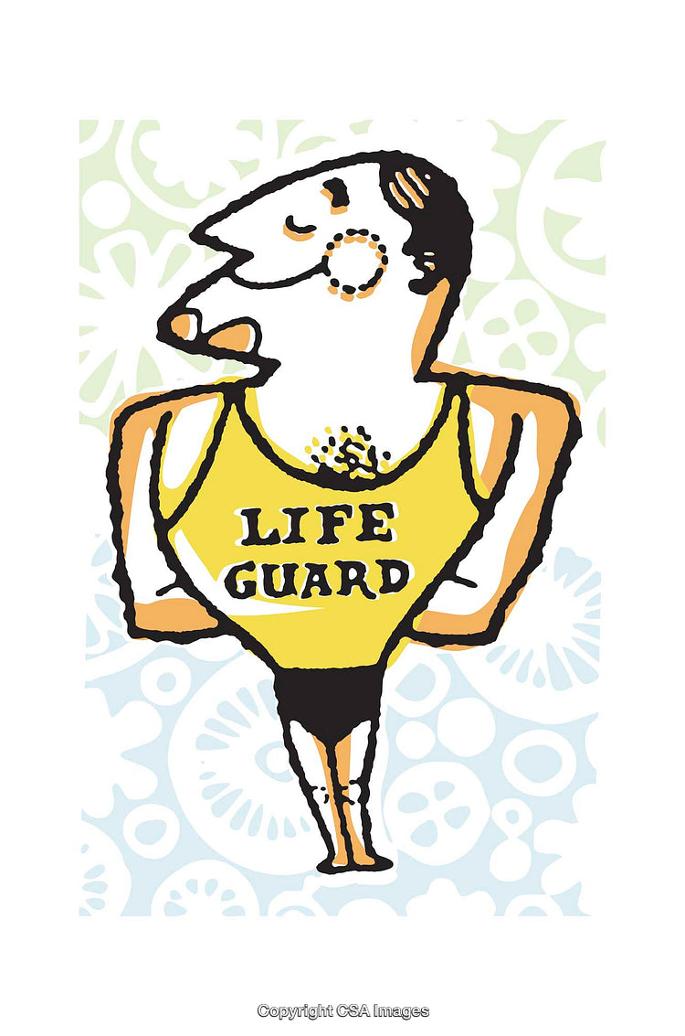 Colorful Cartoon Lifeguard Illustration With Playful Graphic Style