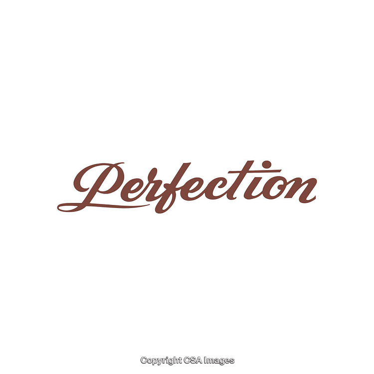 Elegant Typography Word Art Depicting Perfection in Stylish Script