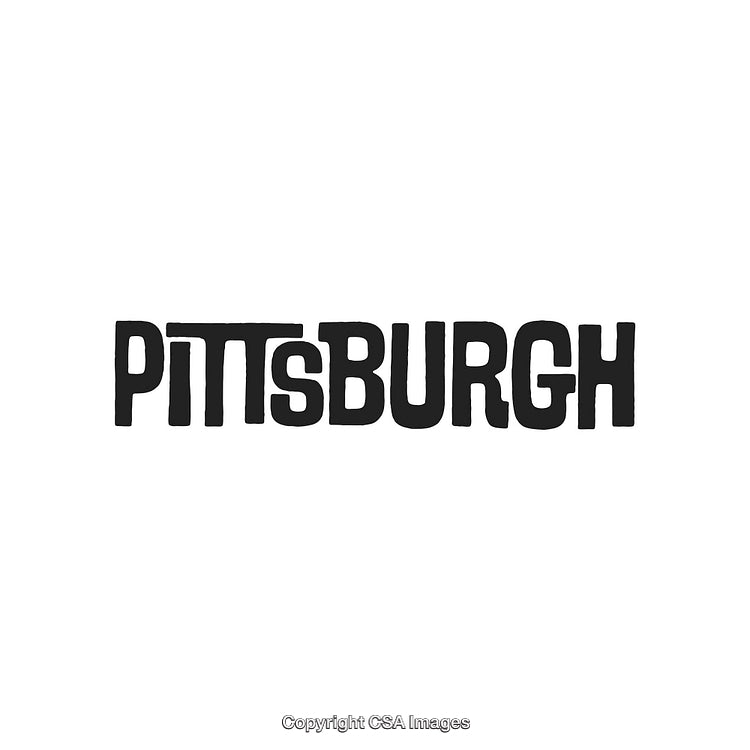 Bold Black Text of Pittsburgh on Clean White Background