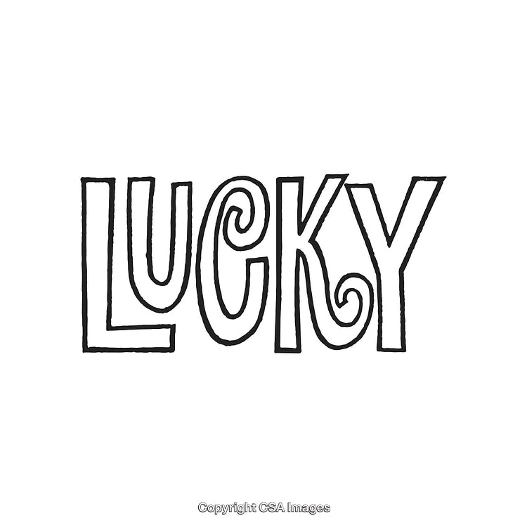 Creative Hand-Drawn Typography Art Featuring the Word 'Lucky' in Decorative Style