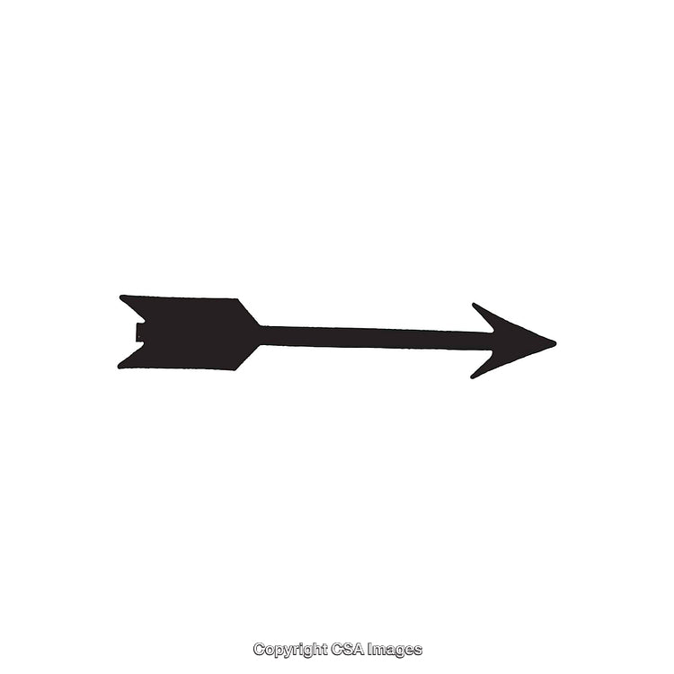 Black Silhouette of an Arrow with Tail in Minimal Style