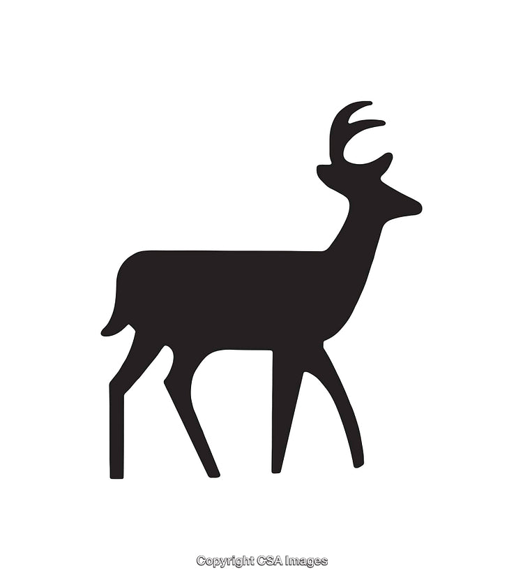 Silhouette of a Deer in a Minimalistic Black and White Style