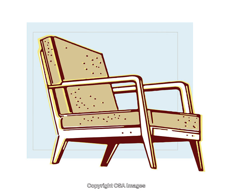 Retro Style Illustration of a Mid-Century Modern Chair Design
