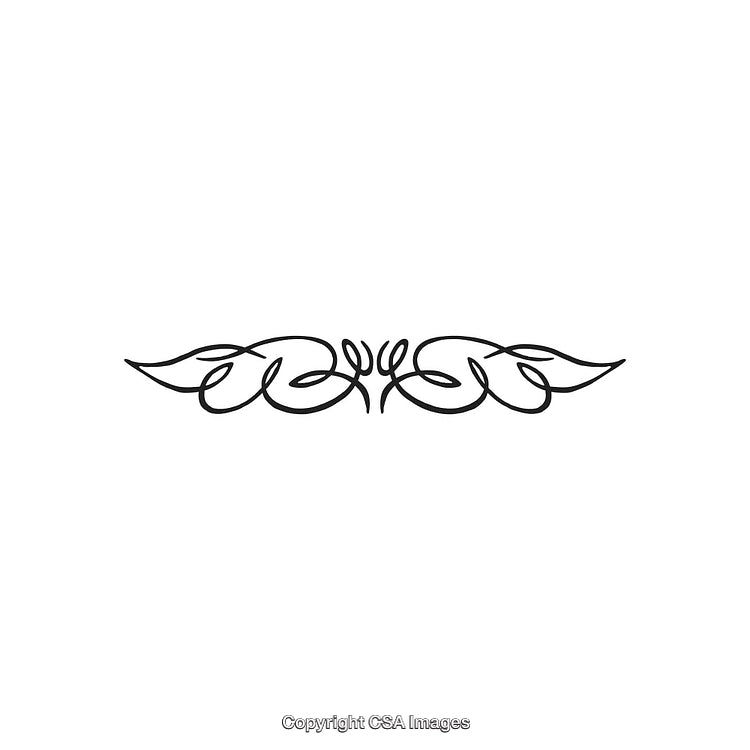 Elegant Black Outline Decorative Design Ornament With Symmetrical Motif