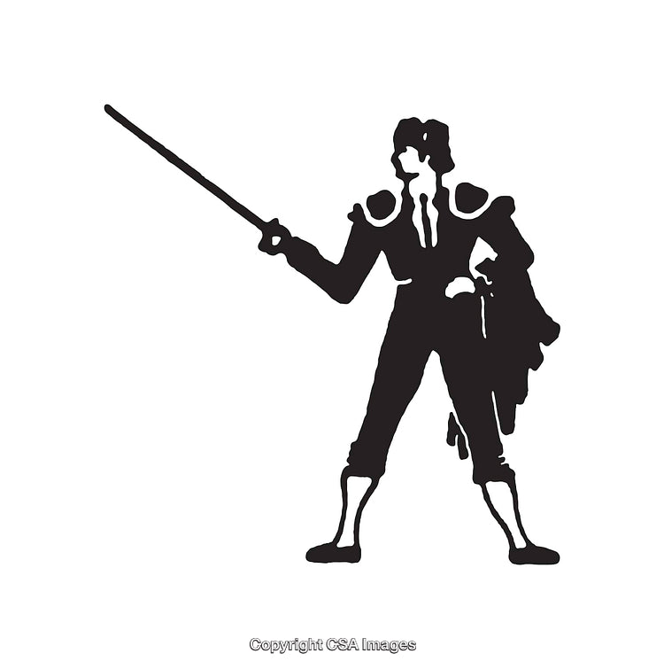 Black and White Illustration of a Bullfighter with a Sword