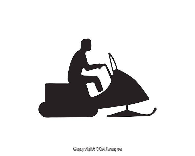 Silhouette of a Snowmobile Icon in Minimalist Black and White Design