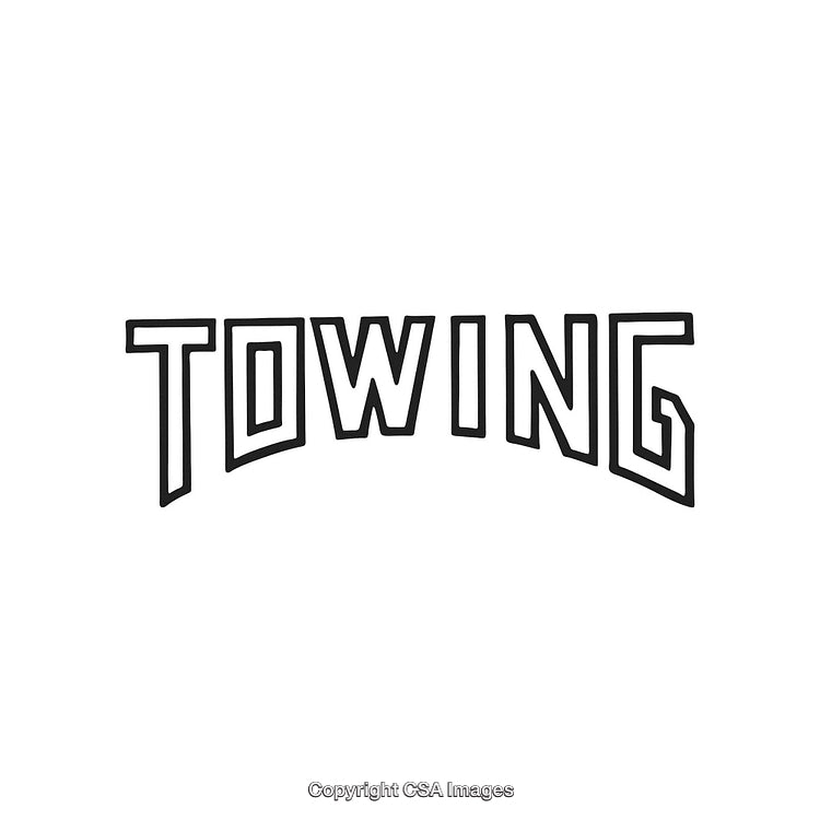 Stylized Towing Text Graphic in Modern Block Lettering Style