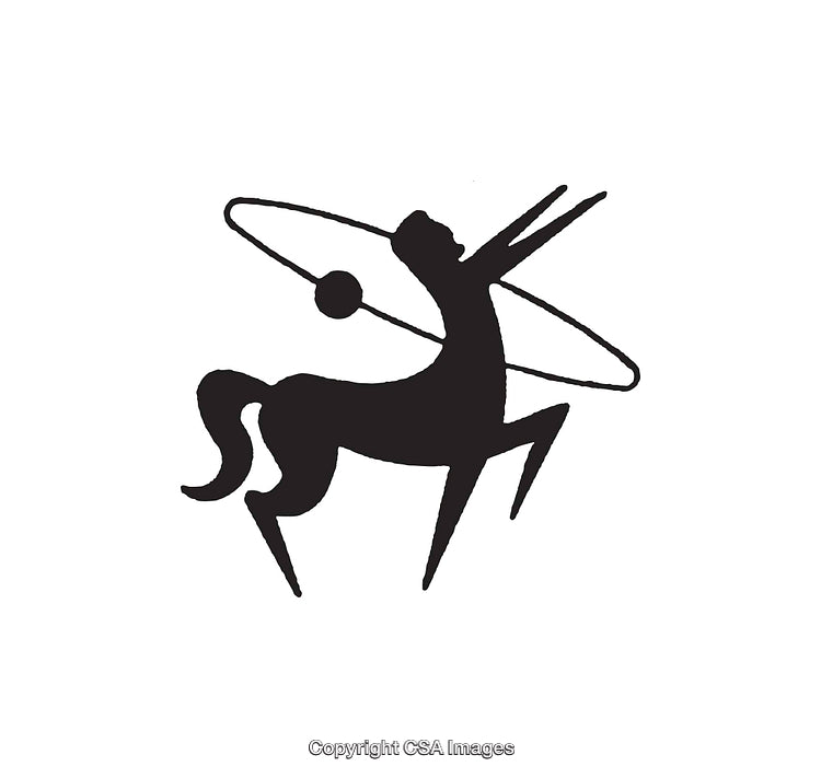Stylized Black and White Line Art of a Fantasy Creature