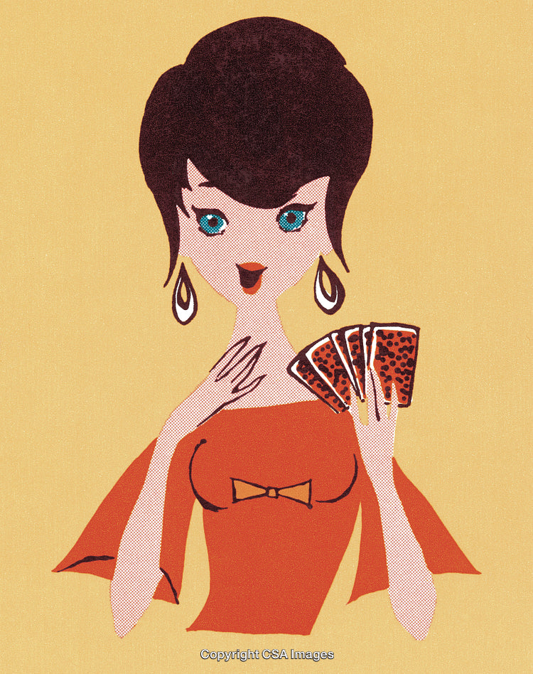 Woman Playing Cards