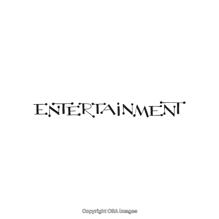 Creative Entertainment Typography with Playful Dot Details and Stylized Letter Design
