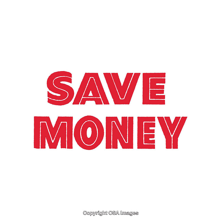 Red Bold Save Money Text on White Background for Financial Concepts