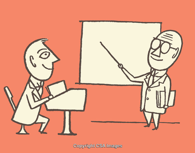 Illustration of a Business Training Seminar with Presentation