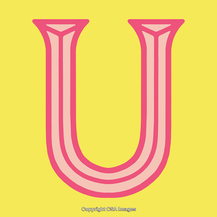 Colorful Illustration of the Letter U on a Bright Background