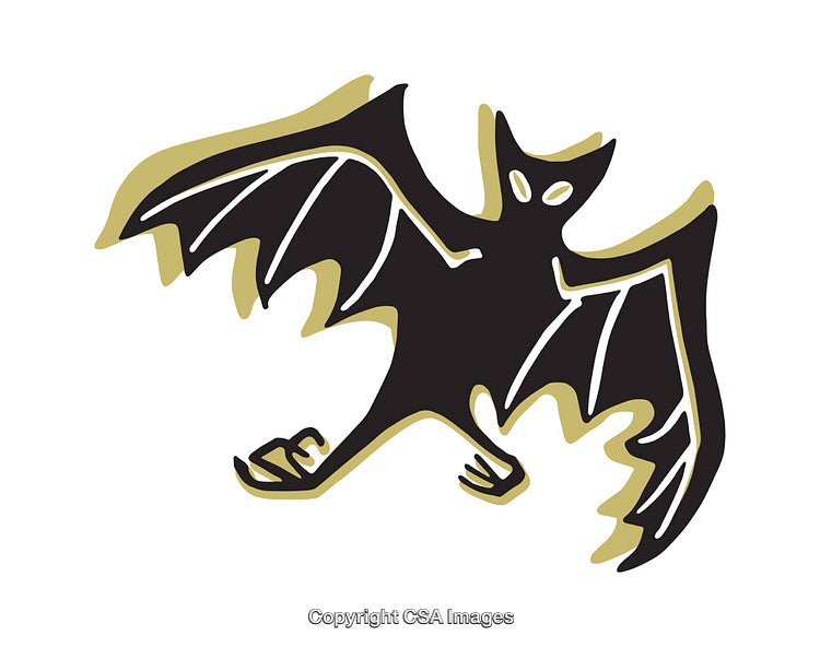 Stylized Illustration of a Bat with Bold Graphic Design
