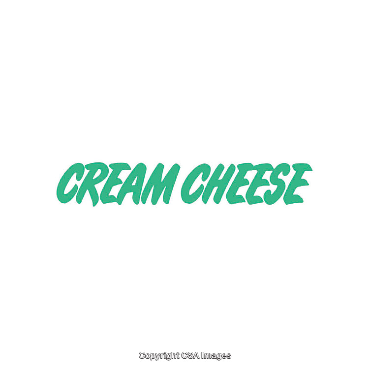 Bold Green Cream Cheese Text on a Clean White Background