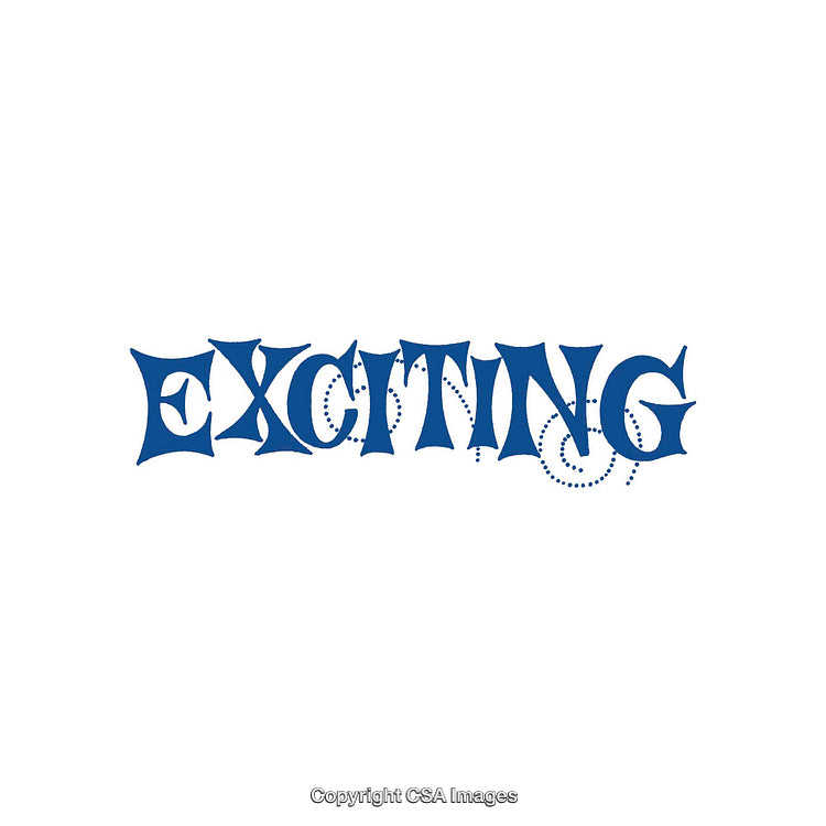 Exciting Blue Text in Artistic Typography Design on White Background