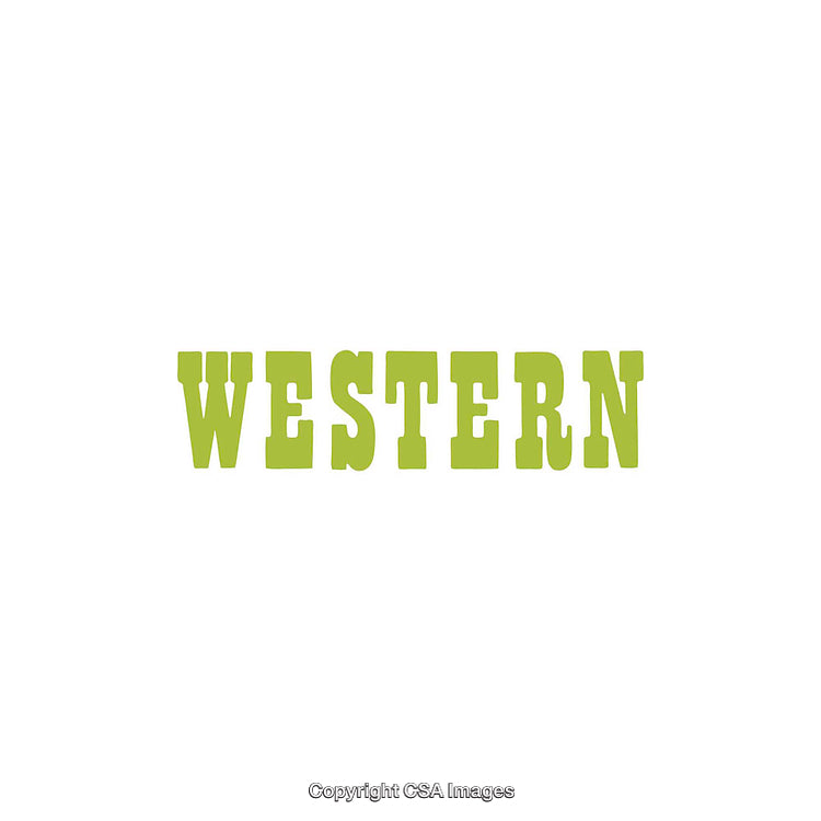 Green Western Text in Bold Letters on Simple White Background