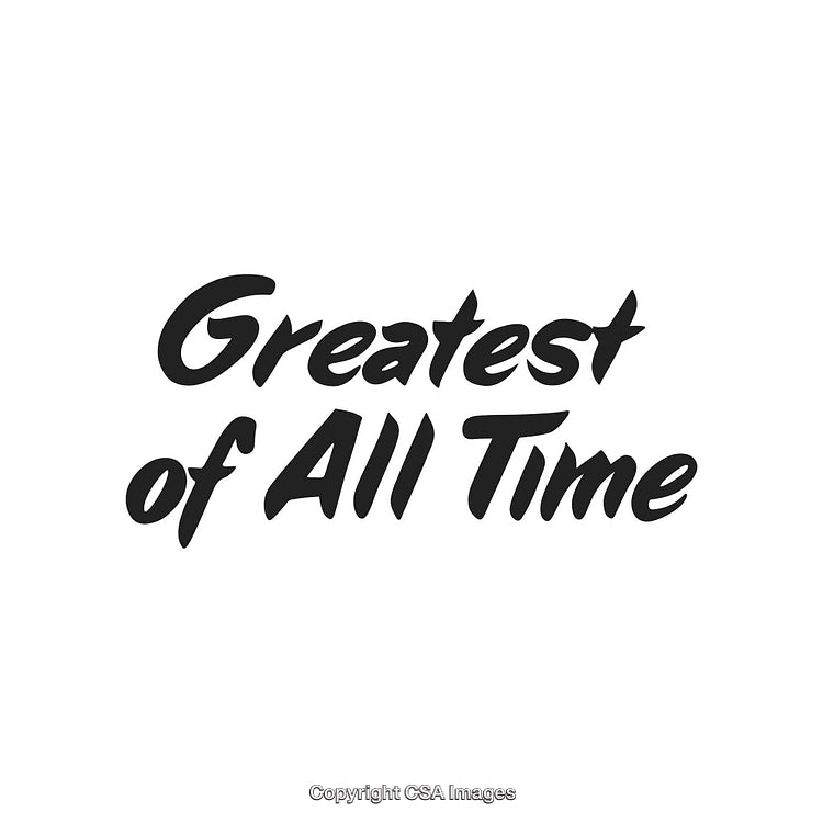 Greatest of All Time Text in Bold Black Typography on White Background