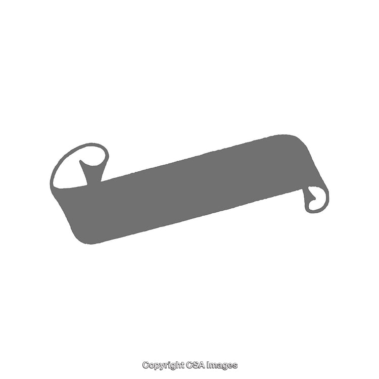 Flat Gray Ribbon Illustration with Curled Ends for Design Projects