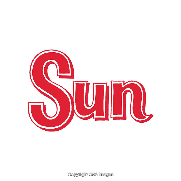 Bold Red Text Design Featuring the Word Sun