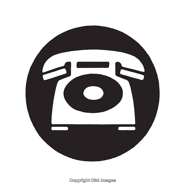Retro Black and White Vintage Telephone Symbolic Icon