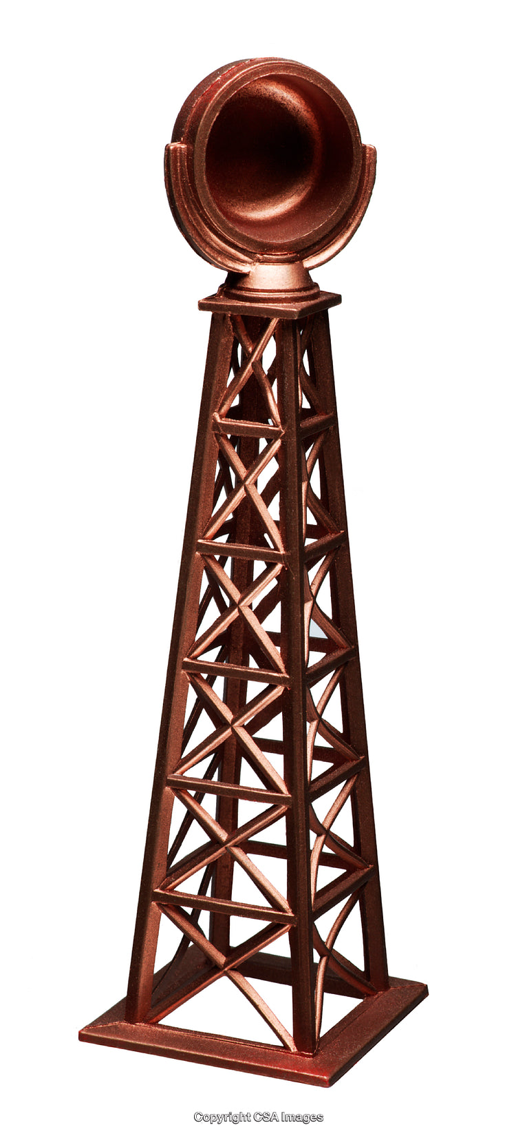 Bronze Metallic Tower Structure of an Industrial Abstract Design