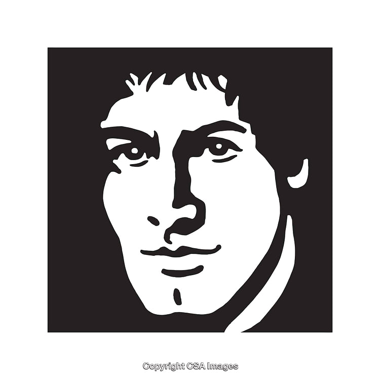 Black and White Line Art Portrait Illustration with Bold Contrast