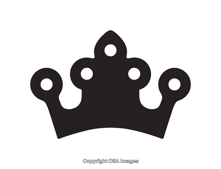 Black Silhouette of a Crown Icon Design on a White Background