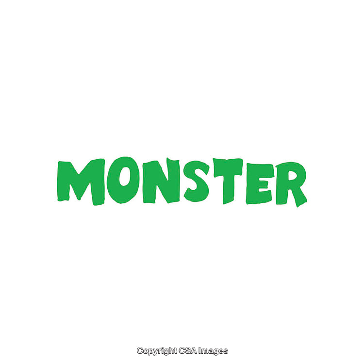 Green Monster Text in Bold Letters on White Background