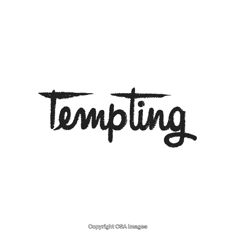 Handwritten 'Tempting' Text in Artistic Black Brush Font Style