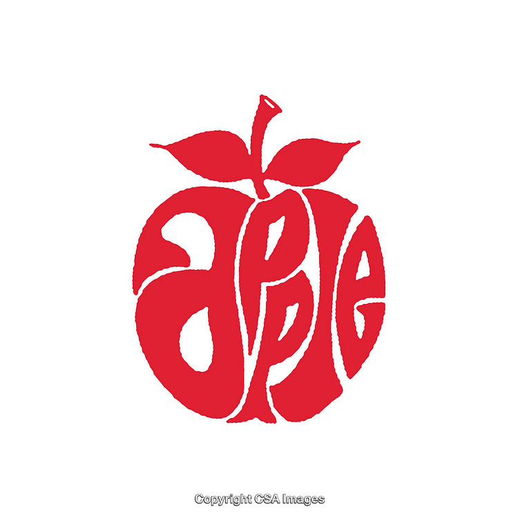 Creative Apple Word Art in Red with Retro Typography
