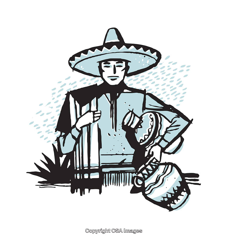 Colorful Illustration of a Traditional Figure in Mexican Style