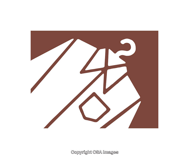 Minimalist Symbolic Icon of a Clothing Hanger and Diamond
