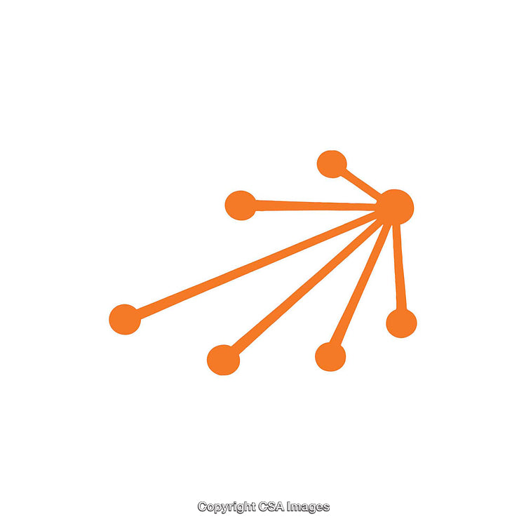 Orange Abstract Design With Nodes and Connecting Thin Lines