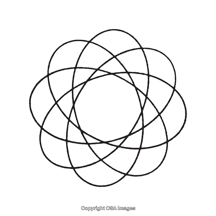 Intricate Geometric Black and White Abstract Circular Shape Design