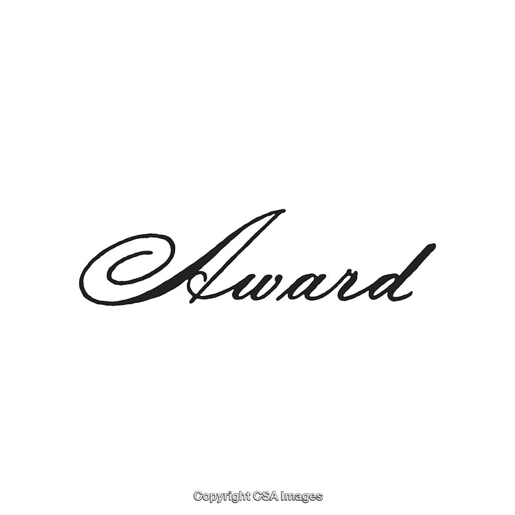 Elegant Handwritten Calligraphy of the Word ‘Award’ in Black Ink