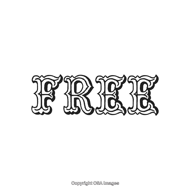 Decorative Typography Design Featuring the Word "Free" in Ornate Stylized Font