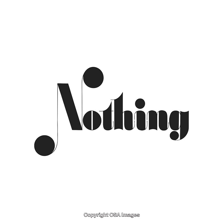 Creative Typography Concept Featuring a Stylish Display of the Word 'Nothing'