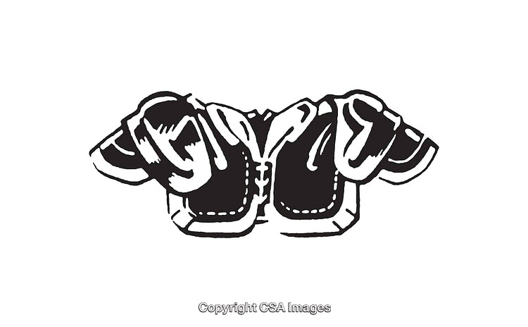 Black and White Illustration of Two Animal Ears in a Cute Design