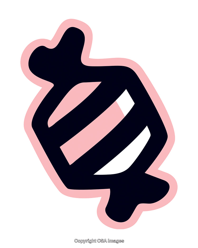 Stylized Candy Illustration with Pastel Colors in Minimalist Design