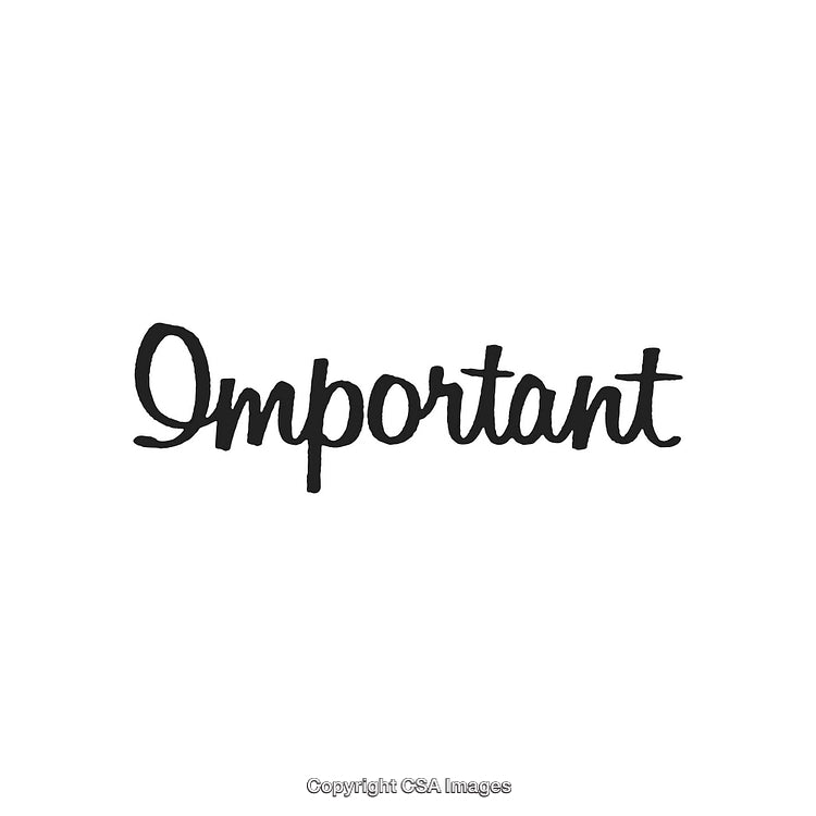 Stylish Handwritten 'Important' Text on a Clean White Background